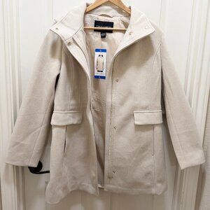 Vince Camuto Women's Full Zip Jacket Coat Mid-Length Size L Cream Stylish (NEW)